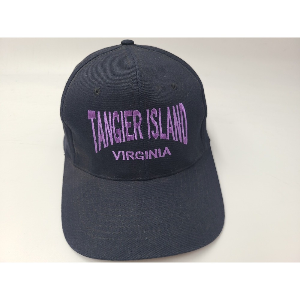 Vintage Tangier Island‎ Virginia Snapback Hat Cap Beach Men Women Black Purple